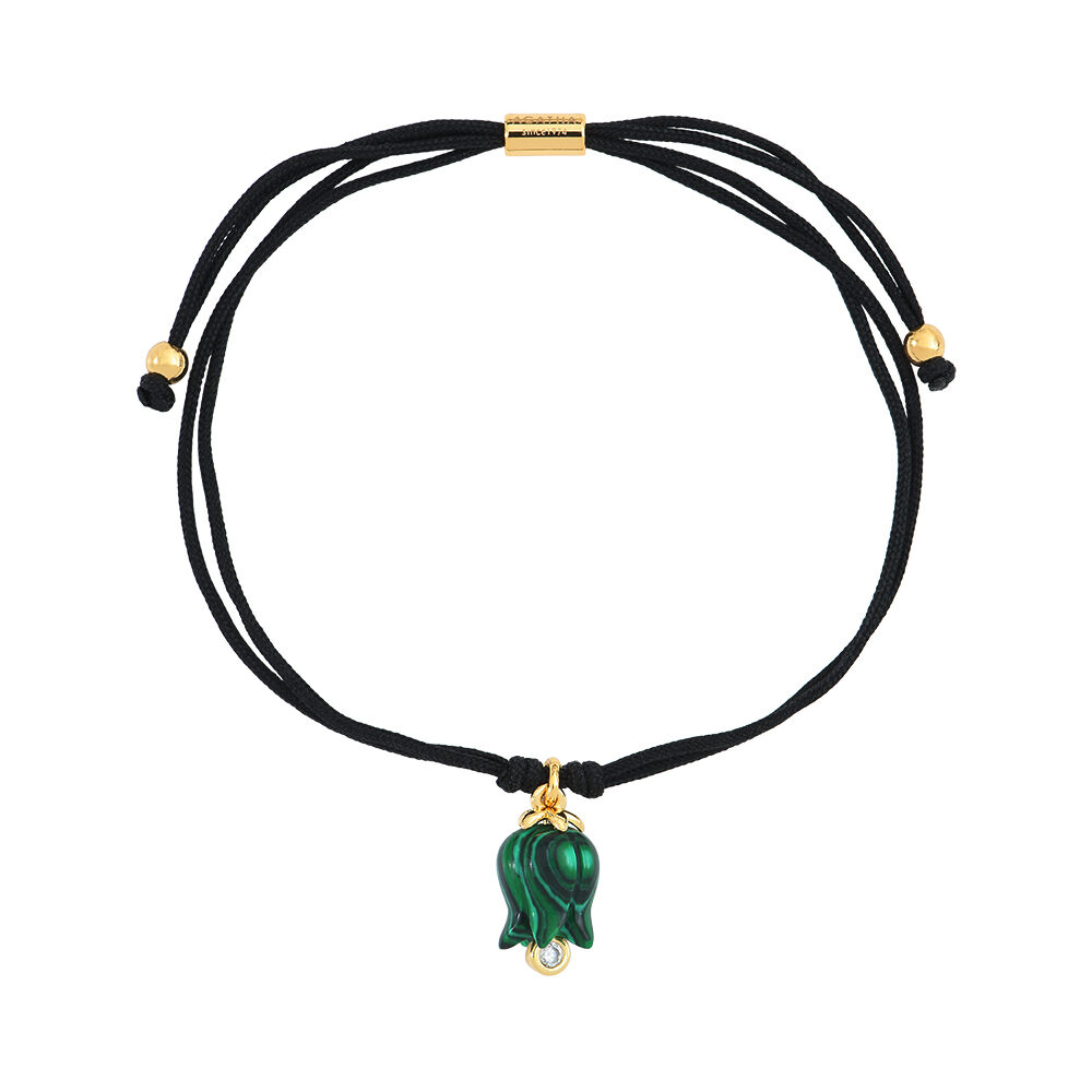 Bracelet cordon AMULETTE - Vert / Doré - Bracelets  | Agatha