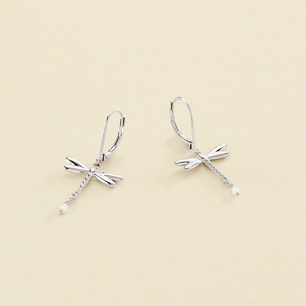 Boucles d'oreilles pendantes DRAGONFLY - Argenté - Boucles d'oreilles  | Agatha