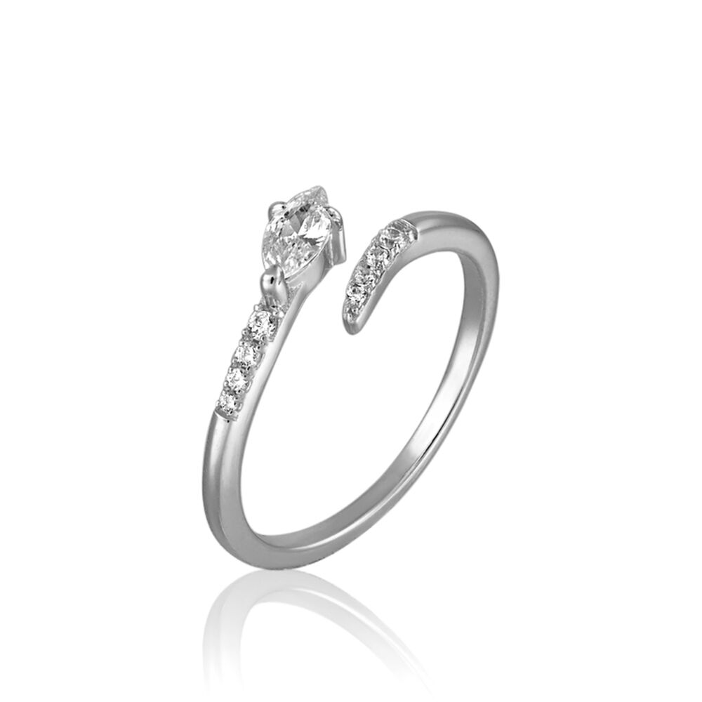 Bague fine SNAKY - Cristal / Argenté - Bagues  | Agatha